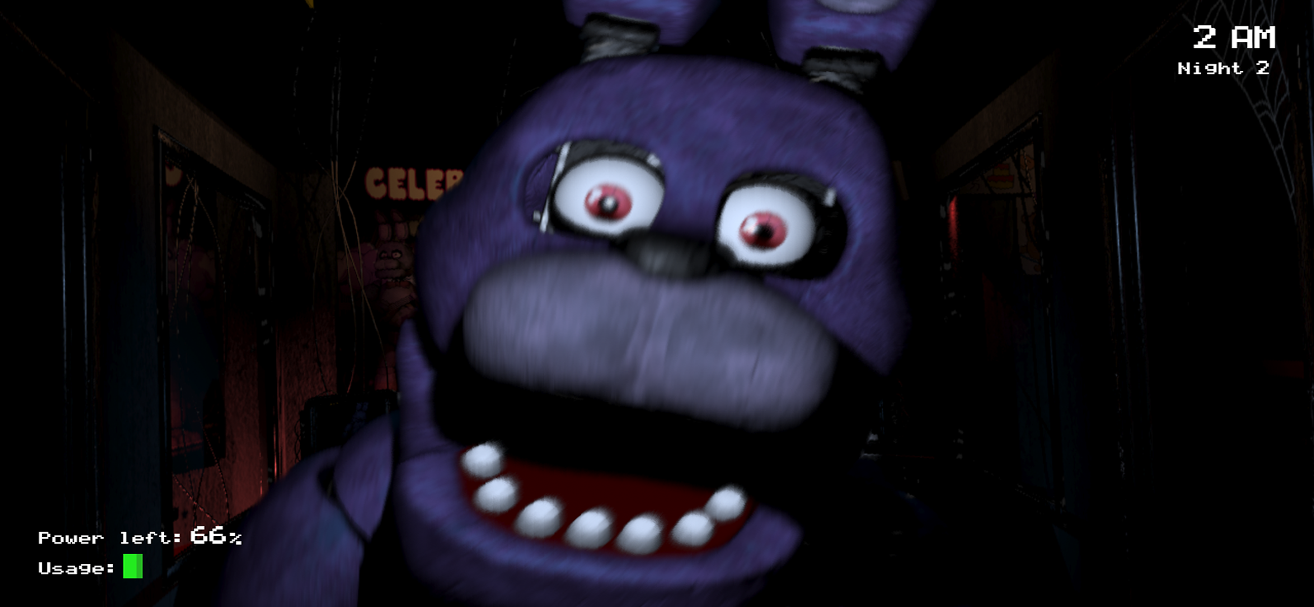 Security monitor view — camera feeds in Five Nights at Freddy's