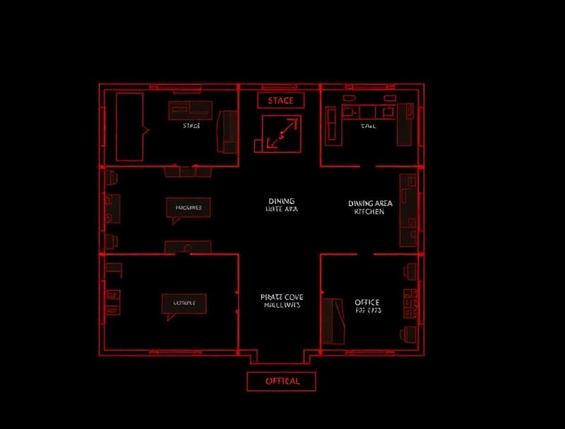 Camera map — building layout and camera positions